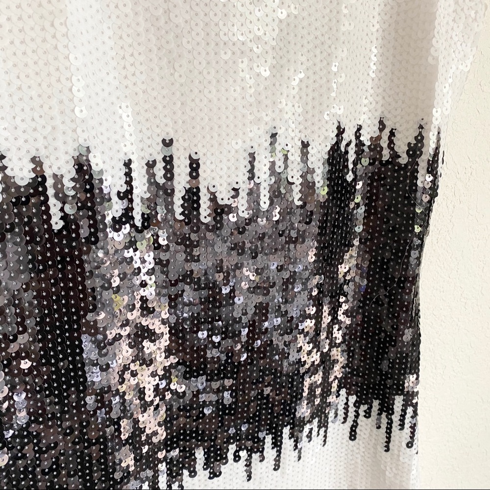 Boston Proper Black White Sequin Tank Dress - Picture 7 of 7